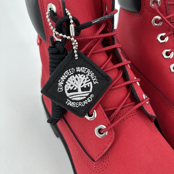 Timberland Heritage Men's Boots Waterproof Red Black Helcor Size 10 NEW in Box - Picture 13 of 14